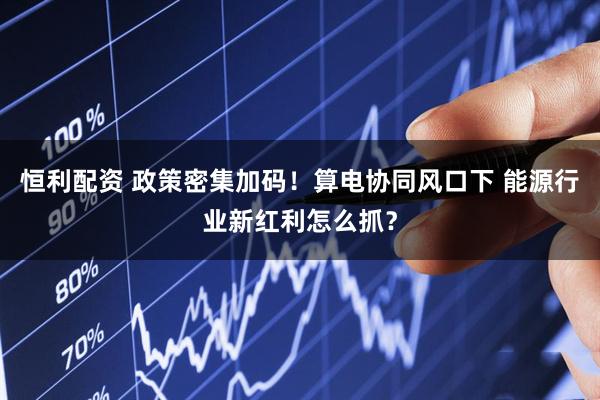 恒利配资 政策密集加码！算电协同风口下 能源行业新红利怎么抓？
