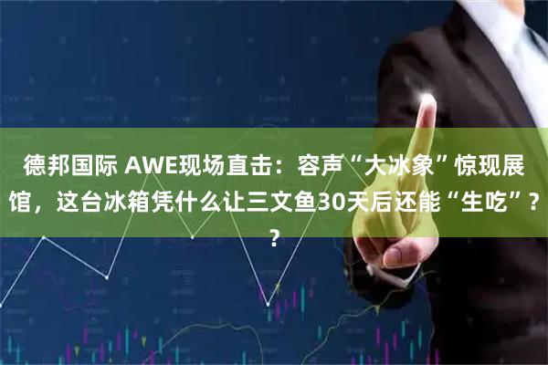 德邦国际 AWE现场直击：容声“大冰象”惊现展馆，这台冰箱凭什么让三文鱼30天后还能“生吃”？
