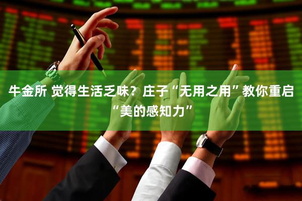 牛金所 觉得生活乏味？庄子“无用之用”教你重启“美的感知力”