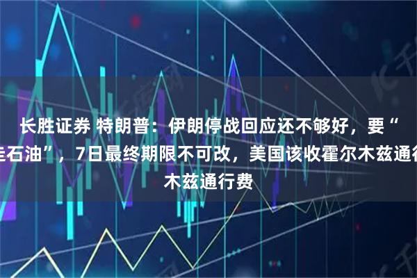 长胜证券 特朗普：伊朗停战回应还不够好，要“拿走石油”，7日最终期限不可改，美国该收霍尔木兹通行费